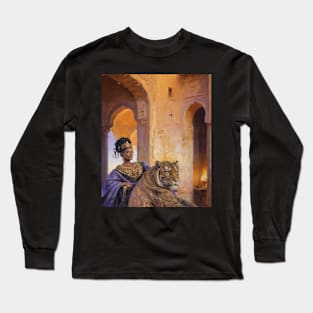 Black Venus Queen And Golden Tiger Long Sleeve T-Shirt